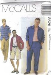3526 MR ZIPPY JACKET,SHIRT,PANTS,SHORTS PATTERN 38-44,46-52